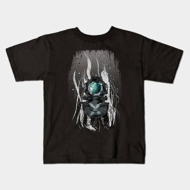 Space Diver Kids T-Shirt by BeeryMethod